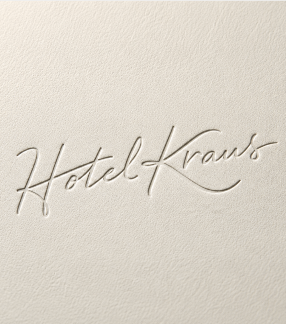 The signature, blind-pressed