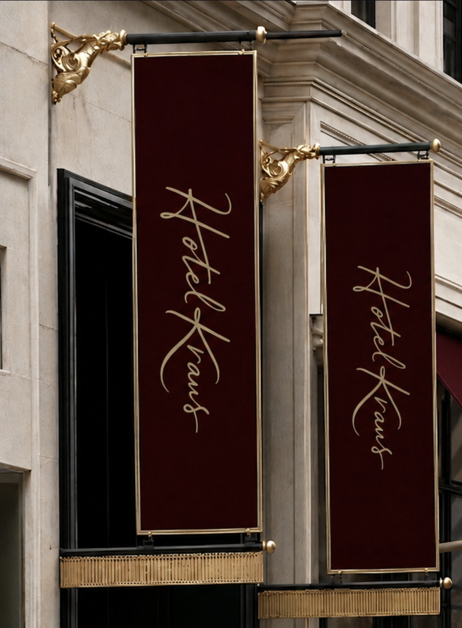 The banners, on the street