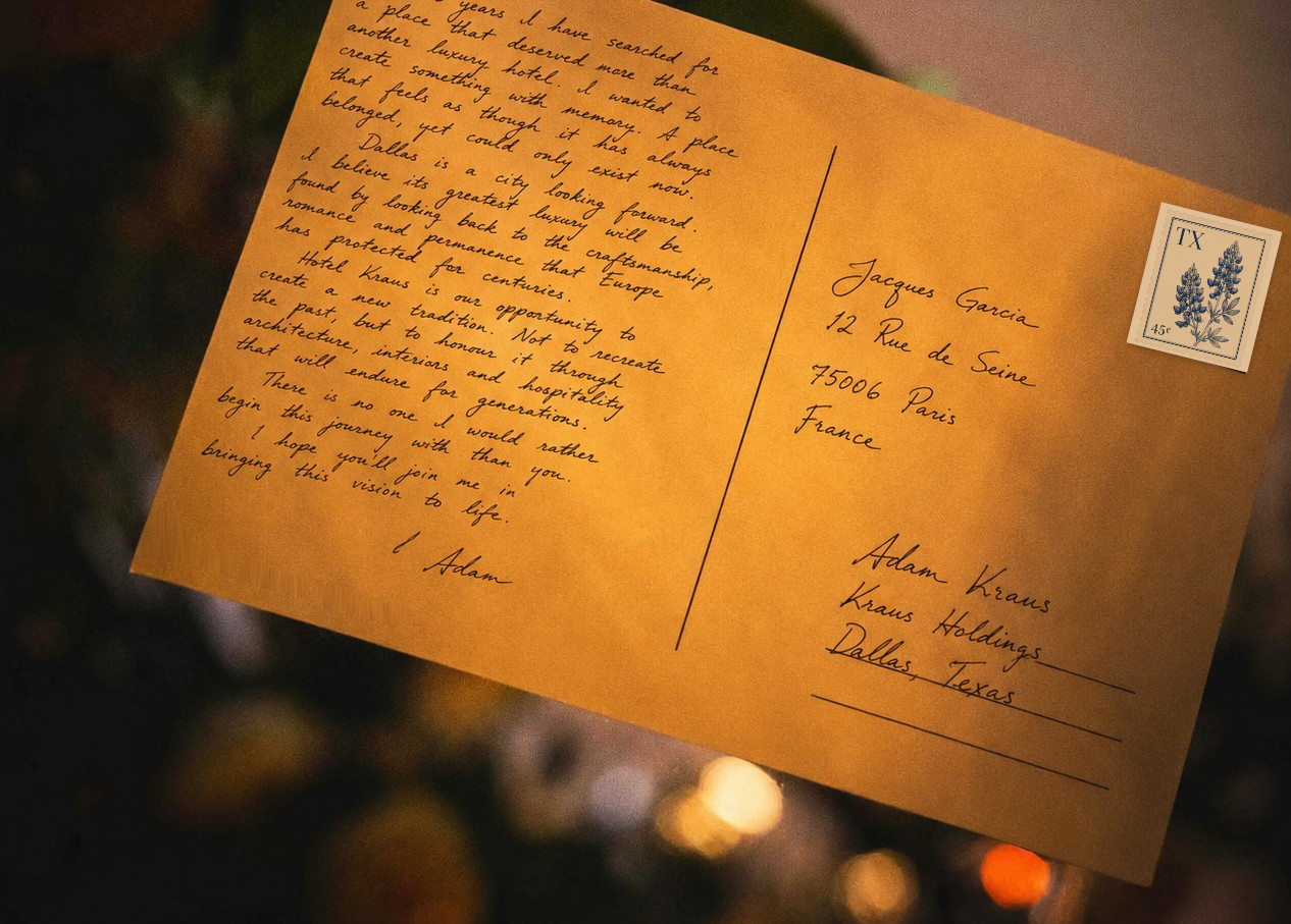 The postcard, addressed to Jacques Garcia, Paris