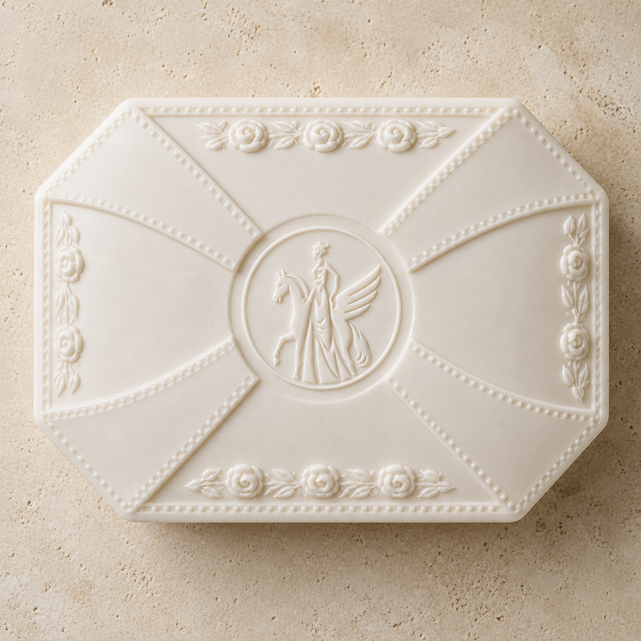 The soap, pressed with Pegasus