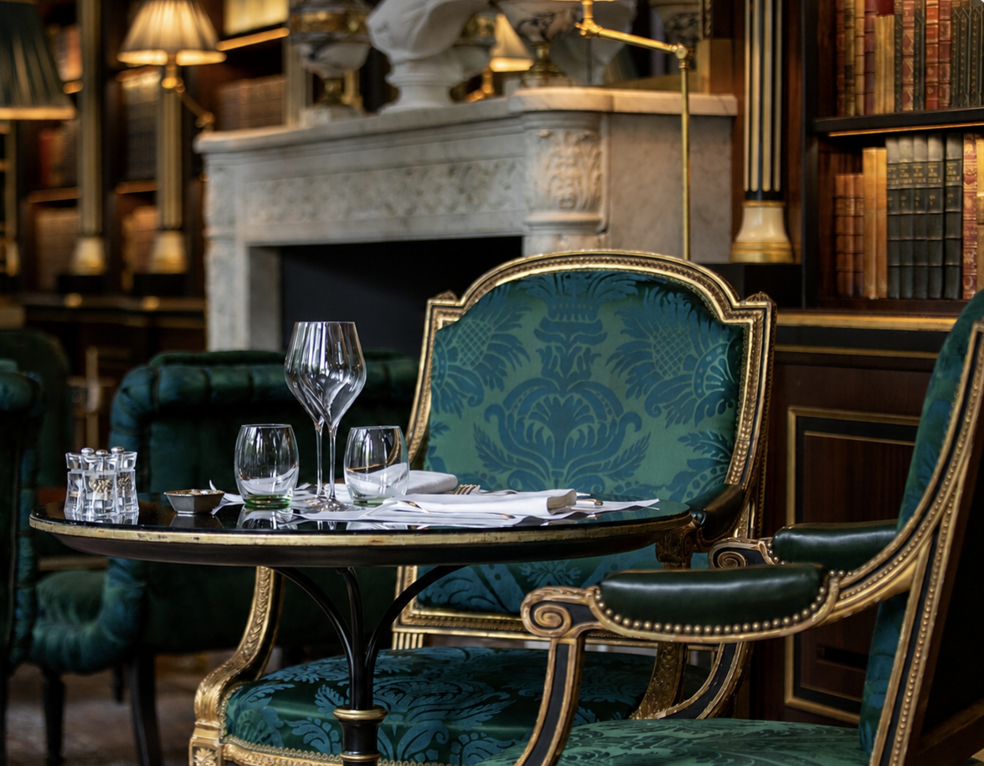 A table laid, in the salon