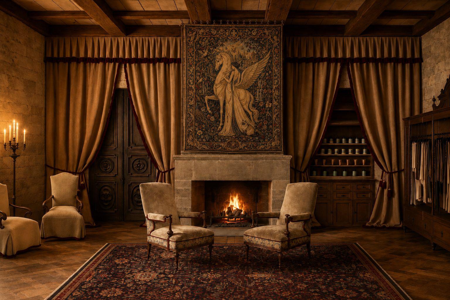 The tapestry, by the fire